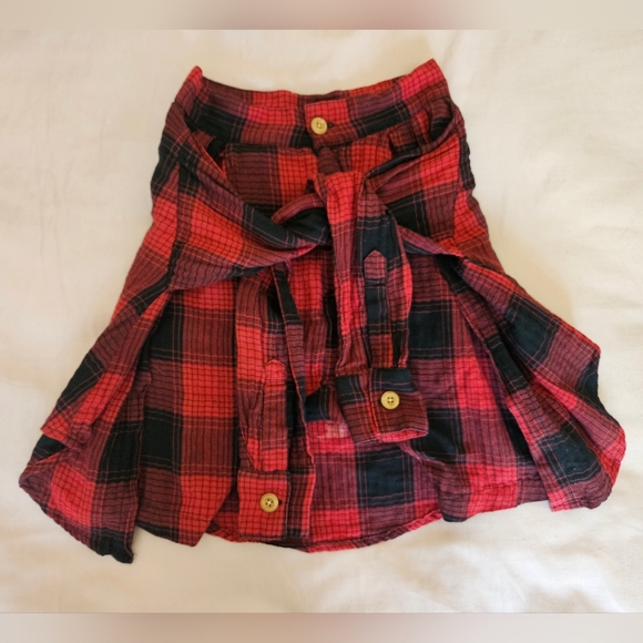 Kids Checked Fake Two Plaid Shirt Pants  unisex JFORJUNIOR - Picture 4 of 14